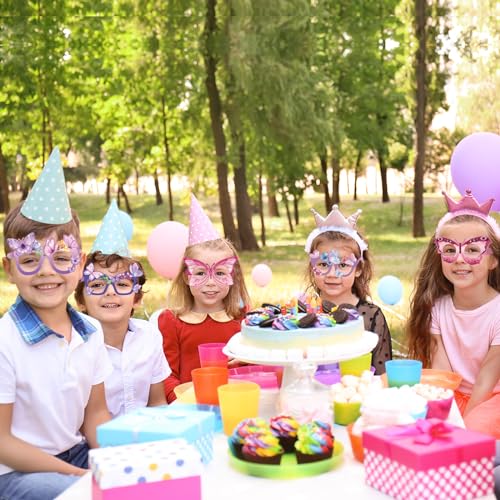 36 Pcs Butterfly Party Favors for Girls Kids, Paper Eyeglasses for Birthday Party Supplies, Spring Easter Decorations, Photo Booth Props, Bulk Goodie Bag Stuffers, Classroom School Rewards - style: Butterfly