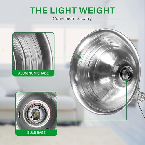 Simple Deluxe Clamp Light with 8.5 Inch Adjustable Aluminum Reflector, Suit for E26 Socket Max 150 Watt Lamp (No Bulb Included), 6 Feet 18/2 SPT-2 Cord, 2 Pack - size: 8.5 Inch (150 Watts), style: 2-Pack LITE Version