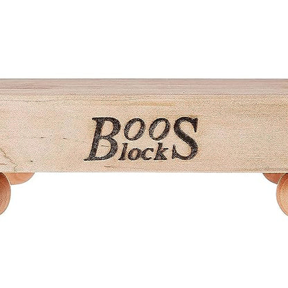 John Boos B Series Square Wooden Maple Cutting Board 9”x9” – 1.5” Thick, 3.7-lb Non-Reversible Butcher Block with Wood Bun Feet & Edge-Grain - color: Maple with Wood Feet, size: 9"L x 9"W