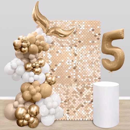 Champagne Shimmer Wall Backdrop Panels - 3ftx4ft Sequin Photo Backdrop for Birthday Glitter Wedding Mermaid Wall Disco Background Decoration - color: Champagne, size: 3ftx4ft
