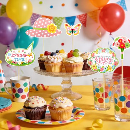 25 Pcs Spring Photo Booth Props Kit Spring Photo Props Party Supplies Favors Decorations Selfie Prop Photography Photobooth Funny Cute Holiday Selfie Supplies Easy to Assemble