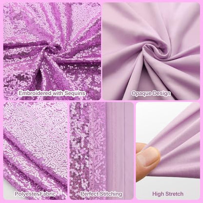 Lavender Backdrop Arch Glitter 2-Sided 4FT 5FT 6FT Sequin Fabric Surface Stretchy Shiny Spandex Arch Stand Cover for Wedding Birthday Party Decorations