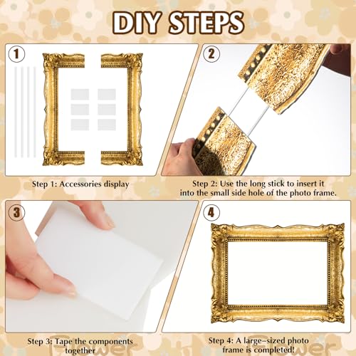 Beeveer Upgraded 32 x 24 Inch Large Photo Booth Props Picture Frame Vintage Photo Frame Friends Selfie Props for Wedding Mexico Birthday Bachelorette Party Supplies(Gold Style) - style: Gold Style