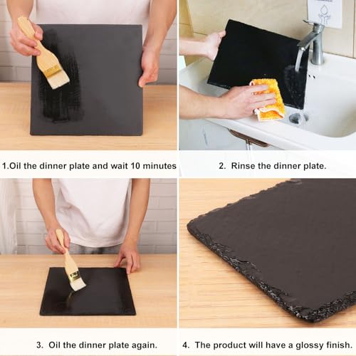 4 Pack 12 x 12 Inch Slate Cheese Boards, Black Square Slate Charcuterie Boards, Natural Charcuterie Stone Plates for Parties, Gifts, and Special Events, Cheese, Sushi, Food. - size: 4 Pack 12 x 12 Inch