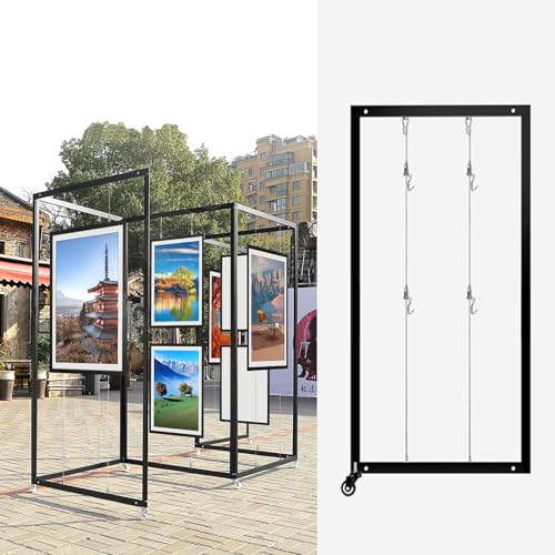 Movable Folding Display Rack,Foldable Art Display Stand - Self-Supporting Advertising Panel for Calligraphy, Painting & Photography - 8pcs, 80x180cm (31.5x70.8in) - Perfect for Commercial Ma - color: 8pcs, size: 80x180cm/31.5x70.8in