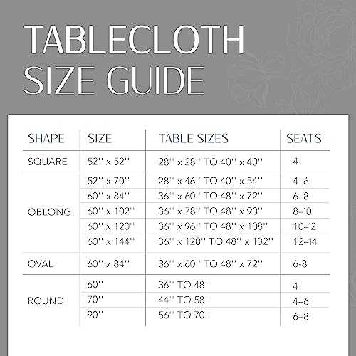 Elrene Home Fashions Continental Solid Texture Water, Stain & Wrinkle Resistant Tablecloth, 52"X52" Square, Navy - color: Navy, size: 52" x 52" (Square)