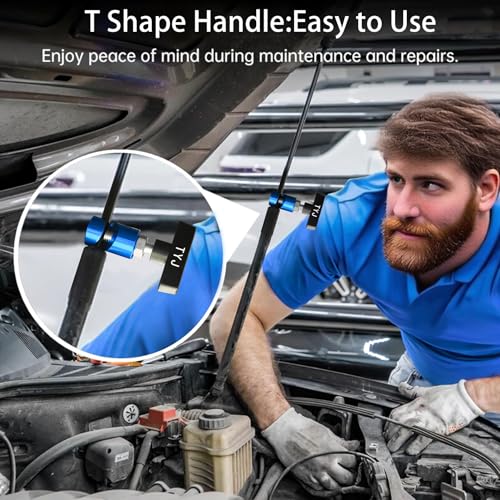 Hood Strut Clamp Hood Prop Rod Tool Up to Dia.3/8”Aluminum Alloy Lift Support Clamp with Brass Core Protection Car Hood Holder Car Hood Prop Spark Plug Gap (Blue)