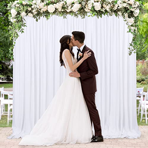 10ft x 8ft White Backdrop Curtains White Drape for Photography Photo Booth Backdrop Wedding Thick Solid Fabric Cloth 2 Panels 5ft x 8ft - color: White, size: 5ft x 8ft 2 Panels