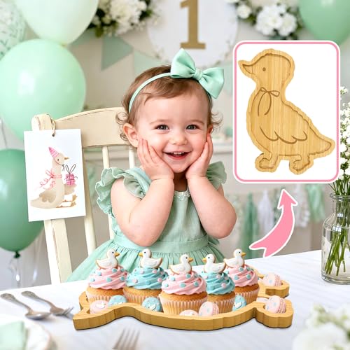 1PCS Wooden Goose Party Decoration One Silly Goose Birthday Decor Charcuterie Boards for Tabletop Geese Baby Shower Serving Tray Fillable Food Plates Tableware for Baby Girl Boy 1st Birthday Supply - color: Wooden Goose