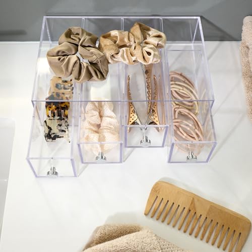 iDesign 36560EU 4-Drawer Vanity/Cosmetic Organizer, Set of 1, Clear - style: 4 Drawer Flip