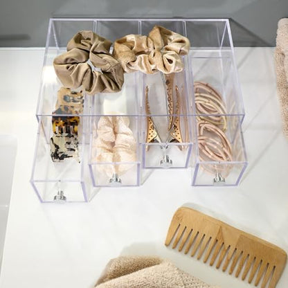 iDesign 36560EU 4-Drawer Vanity/Cosmetic Organizer, Set of 1, Clear - style: 4 Drawer Flip