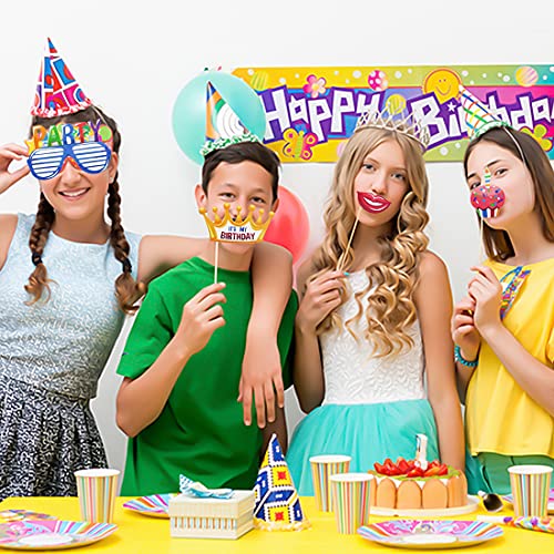 18pcs Birthday Photo Booth Props Party Decorations for Women Men Fiesta Photo Props Party Favors