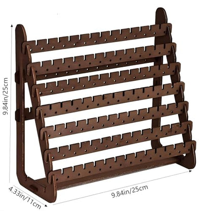 Earring Display Stand, 7 Tier Thin Wood Earring Organizer Stand, Earring Holder for Selling for Vendors, Brown