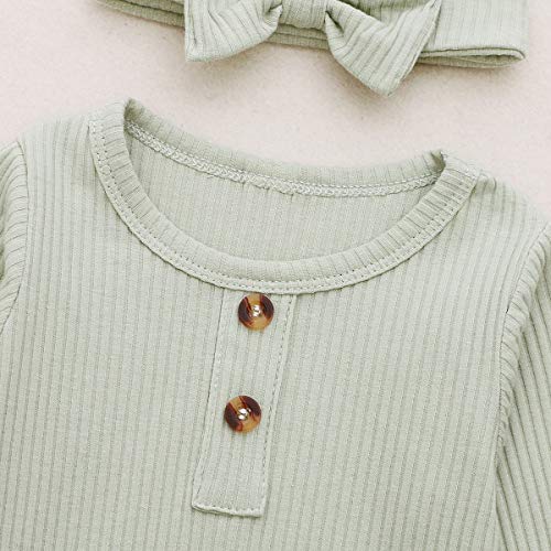 Newborn Cotton Nightgowns Neutral Baby Knotted Sleeper Baby Coming Home Outfit - color: Light Green