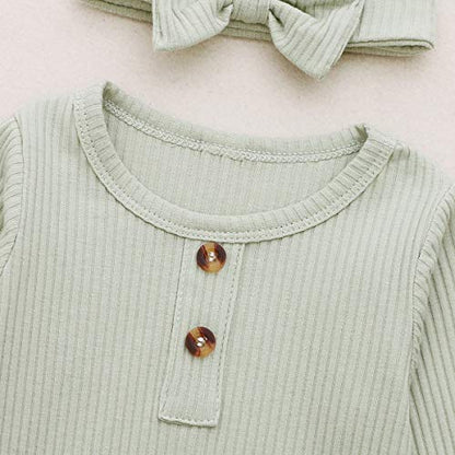Newborn Cotton Nightgowns Neutral Baby Knotted Sleeper Baby Coming Home Outfit - color: Light Green
