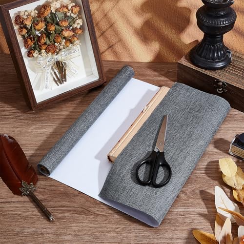 CRASPIRE 51 x 11.8 Inch Grey Book Cloth Book Binding Cover Fabric Surface Paper Backed A4 to A8 Linen Polyester Woven Bookcover for Books Album Scrapbooking Archival DIY Covering Bookbinding Protector - color: Gray-3