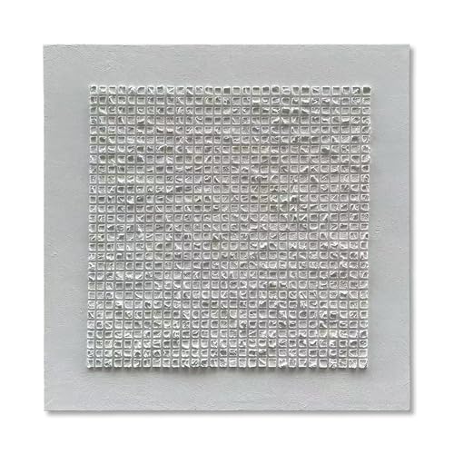 NANKAI Art 44x44 inches White Textured Abstract Painting, Contemporary Minimalist Style, Art Home Decor for Office Wall Decoration - color: Nkhb360