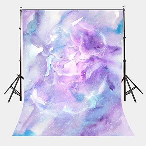 5X7ft Pink Purple Watercolor Painting Marble Texture Pattern Studio Backdrop LYHUI049