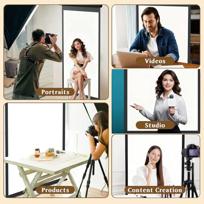 Retractable White Photography Backdrop 36"x59", Portable Roll-Up, Pull-Down Background, Auto-Lock Backdrop Screen for Passport Photo, Product Photography, Headshots, Video Studio - color: White