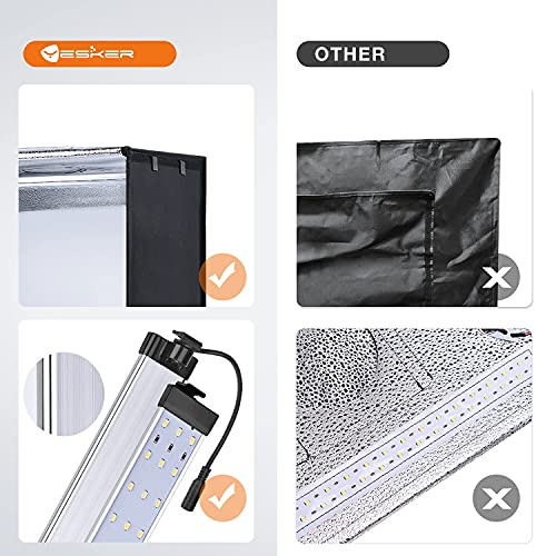 Yesker Photo Light Box, 24x24x24 inch Portable Lighting Tent Kit Brightness Adjustable Studio Photography Booth with 126 Large LED Lights CRI95+ with 4 Background for Large Items Shooting - size: 24x24x24 Inch