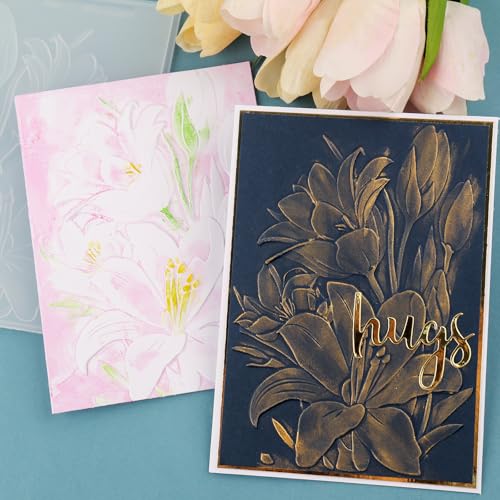 BAOFALI 2 Pieces 3D Embossing Folder for Card Making Tulip Textures Impressions Background Plastic Embossing Folders Template for DIY Scrapbooking and Other Paper Crafts Arts Supplies - color: Tulip
