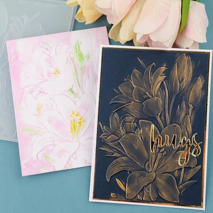 BAOFALI 2 Pieces 3D Embossing Folder for Card Making Tulip Textures Impressions Background Plastic Embossing Folders Template for DIY Scrapbooking and Other Paper Crafts Arts Supplies - color: Tulip