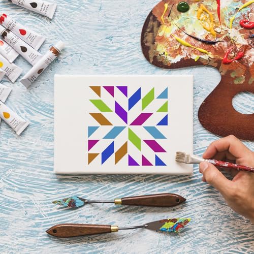 Barn Quilt Stencil 6inch Quilt Block Stencils Reusable Drawing Templates Stencils for Painting on Wood Canvas Fabric - style: Barn Quilt