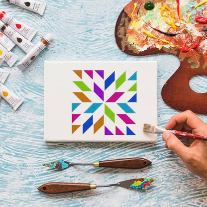 Barn Quilt Stencil 6inch Quilt Block Stencils Reusable Drawing Templates Stencils for Painting on Wood Canvas Fabric - style: Barn Quilt