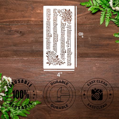 Floral Stencils for Crafts Reusable Texture Stencils Leaf Background Stencil Templates for Painting on Wood Canvas Furniture Cards Scrapbook - style: Floral