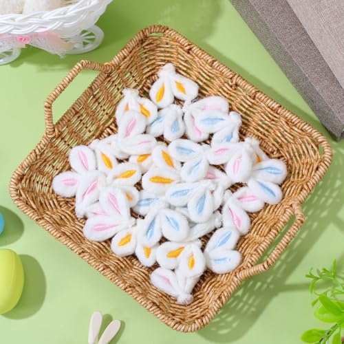Garneck 30 Pack Bunny Ears for Crafts Plush Rabbit Ear Diy Accessories: Easter Bunny Embellishments for Hair Clips Bows Headband Costume Decor