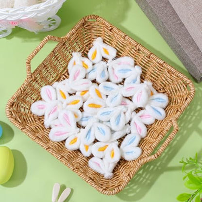 Garneck 30 Pack Bunny Ears for Crafts Plush Rabbit Ear Diy Accessories: Easter Bunny Embellishments for Hair Clips Bows Headband Costume Decor