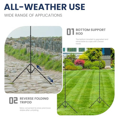 Jiang&Rong 8.5 x 20ft (H x W) Adjustable Photo Backdrop Stand Kit, Large Photography Background Stand with 308°Angle Rotatable Connector for Wedding, Birthday, Party