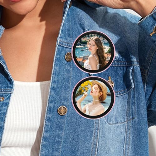 Customizable LED Badge with APP Control – HD Touch Screen for Photos, GIFS & Videos, 8-Hour Battery, Dynamic Light Effects, Clip-On Fashion Accessory for ACG & Idol Fans White - color: White