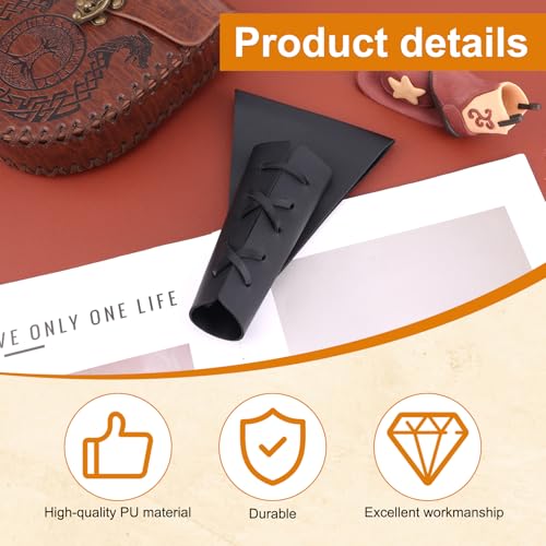 NQEUEPN Dagger Holster, Medieval Style Dagger Belt Leather Sheath Adjustable Sword Frog Holster Thigh Dagger Holder for Costume Cosplay Renaissance Accessories - size: M (Pack of 2)