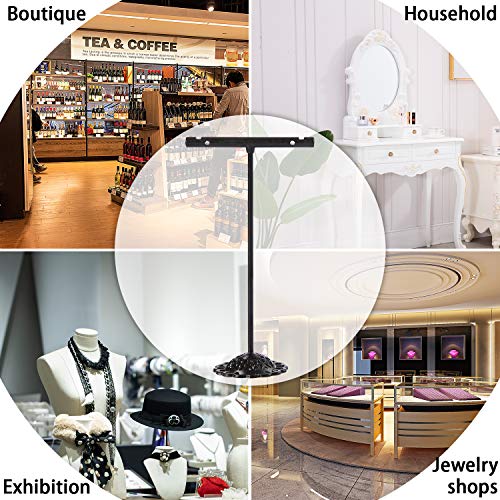 Black Earring T Shape Stand Detachable Metal Earring Display Storage Rack for Photography Jewelry Props Show Closet Retail Store Display 3 Pcs, T Shape