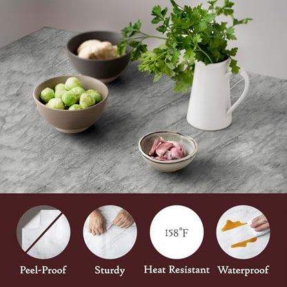 Very Berry Sticker Marble Contact Paper (Deep Gray, 15.7" x 78", 1 Pack) Premium Peel and Stick Wallpaper for Countertop, Bathroom Vanities & Cabinets, Renter Friendly, Waterproof Vinyl - color: Deep Gray, size: 15.7" x 78"