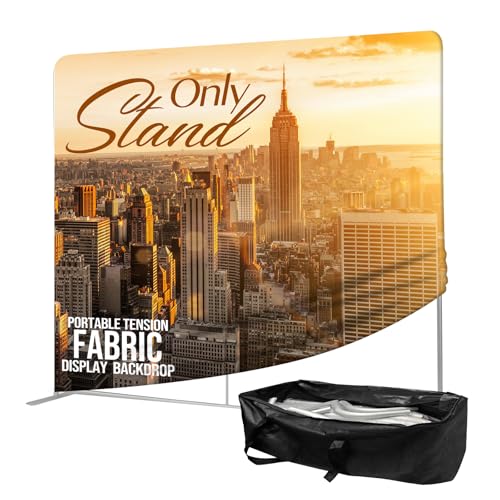 7.5x10 FT Tension Fabric Display Backdrop for Trade Show Booth, Stand Holder Backdrop Portable Aluminum Double-sided for Exhibition, Weddings, Events, - Stand Only