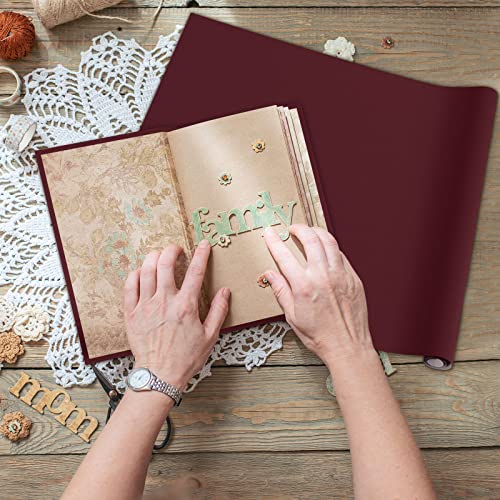 PerKoop Book Cloth for Book Binding 40 x 16 Inch Fabric Surface Paper Backed Bookcover Archival European Durable Strong Bookbinding Supplies Cover Books Album Scrapbooking (Dark Red,Suede Fabric) - color: Dark Red