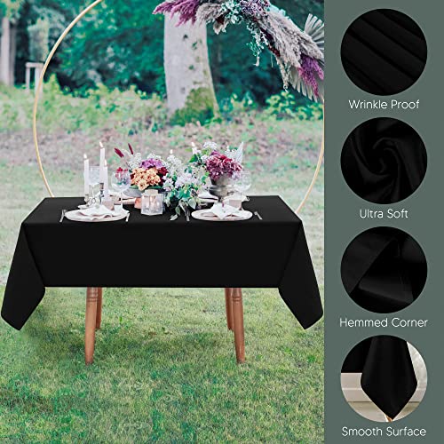 Utopia Kitchen Square Table Cloth 2 Pack(54x54 Inches, Black), Tablecloth Machine Washable, Polyester Table Cover for Dining, Buffet Parties, Picnics, Events, Weddings and Restaurants - color: Black, size: 2 Pack 54x54 Inch Tablecloth