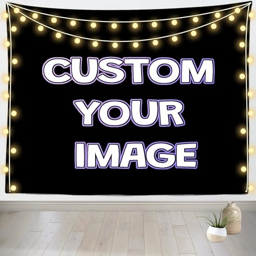 BELECO 10x10ft Fabric Custom Backdrop with Picture Logo Text Customize Your Design Personalized Background Banner Customized Backdrop Party Decor Living Room Tapestry Office Home Art Wall Hanging - size: 10x10FT