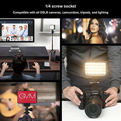 GVM Bicolor Camera Light, Portable LED Video Light with Rechargeable Battery & Magnetic Soft Light Panel, Photography Lighting for All SLR Cameras Nikon, Canon, Sony, Pentax, Panasonic and Tripods