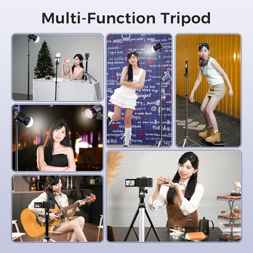 Leekai Auto Pop-Up Light Stand, 83.9''/213cm Aluminum Alloy Adjustable Tripod, Extendable Camera Phone Tripod with Extra 1/4" Screw for Travel, DSLR Camera, Ring Light, Video Rig, Max Load 20 lbs