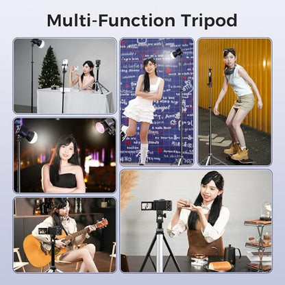 Leekai Auto Pop-Up Light Stand, 83.9''/213cm Aluminum Alloy Adjustable Tripod, Extendable Camera Phone Tripod with Extra 1/4" Screw for Travel, DSLR Camera, Ring Light, Video Rig, Max Load 20 lbs