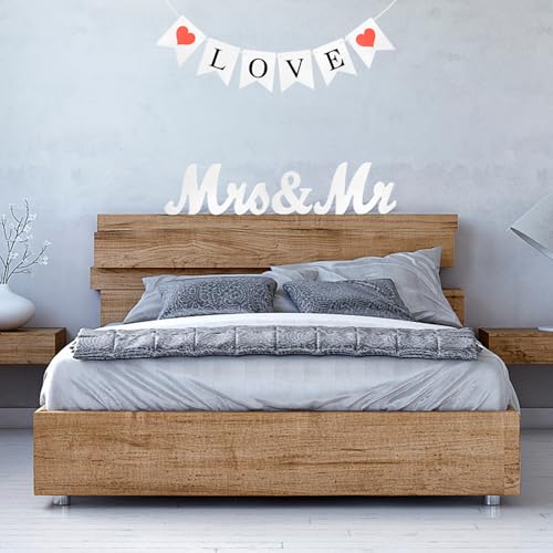 Just Married Banner Wedding Decorations, Marry Me, I Love You, LOVE Banners (4 Sets, 5.7x4.7 inches, White Paper) - color: White Paper (4 banner sets)