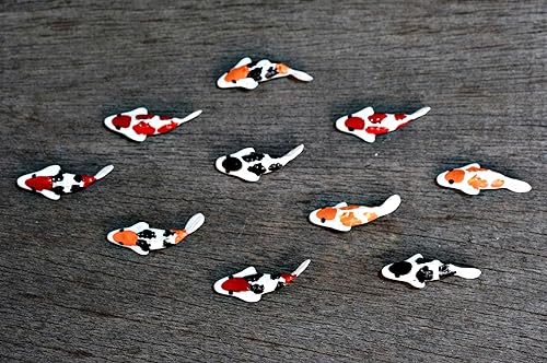 Mini Koi Fish Figurines Garden 10 Mix Colorful Koi Fish Animal Figurine Garden Display Minimal Decoration