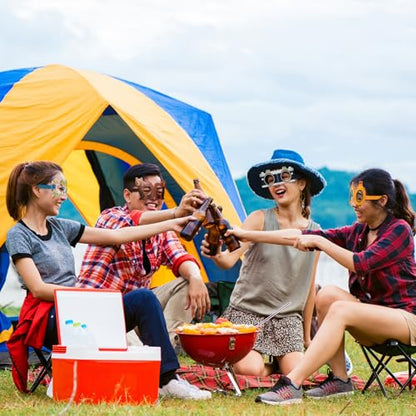 32 Pcs Camping Party Decorations Camper Theme Eyeglasses Paper Glasses Frame Hiking Photo Booth Props Camper Party Favors for Camping Baby Shower Birthday Supplies - style: Camping