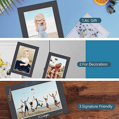 Somime 10 Pack Black Picture Mat Set, Acid Free Picture Mat 16x20 for 11x14 Photo with White Core Bevel Cut for Prints, Paintings - Includes Precut Mats, Backing Boards and Plastic Sleeves - size: black 10pc sets 16x20