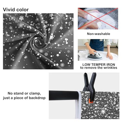 5x3ft Diamond Silver Glitter Backdrop White Gray Grey Sequins Bokeh Photography Background Wallpaper Decorations 18th 20th 30th Birthday for Adults Wedding Birdal Shower Photo Video - size: 5x3ft