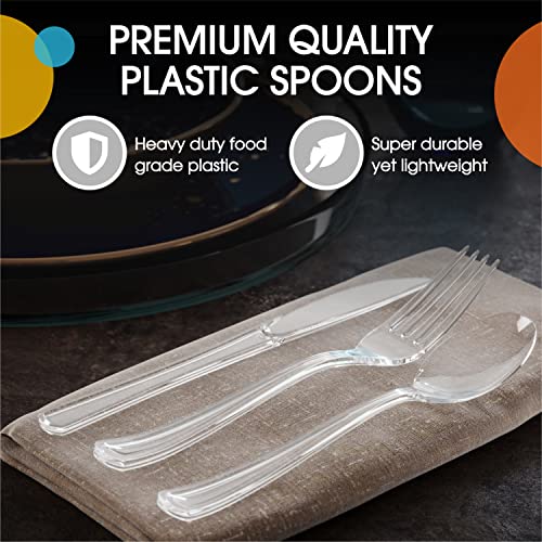 Party Solids Clear Plastic Forks 200 Pieces Clear Forks Disposable Utensils Heavy Duty Plastic Cutlery Set Disposable Cutlery Sets Flatware Sets Silverware Set Party Supplies & Party Tableware - color: Clear