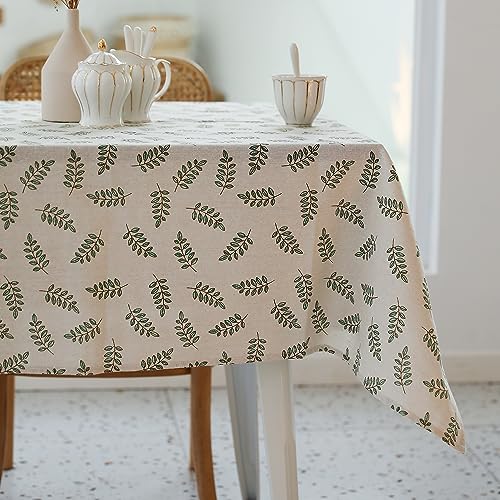 YiHomer Pastoral Rectangle Tablecloth - 52 x 70 Inch Table Cloth - Washable Table Cover with Wrinkle Resistant for Restaurant, Picnic, Bistro, Indoor and Outdoor Dining, Green Leaf - color: D - Leaf (Green), size: 70" x 52" (Rectangular)